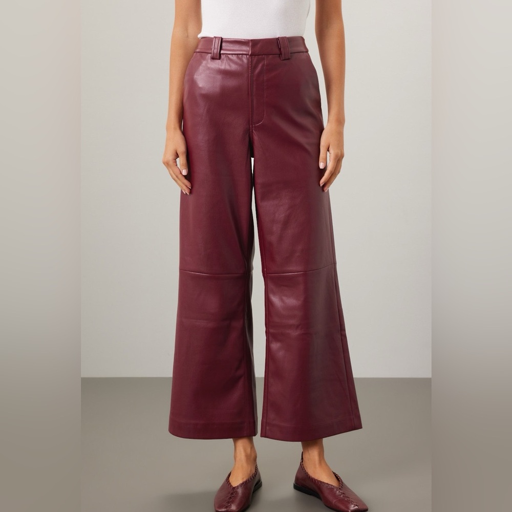 Joe's Jeans Mia Vegan Leather Pants in Red Faux Leather, 26